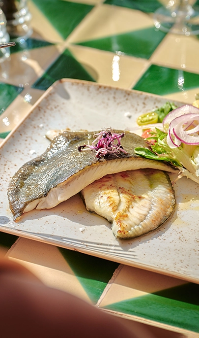 Seehechtgericht im Hotel MYSEAHOUSE Flamingo